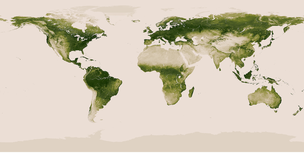 wereldkaart gemaakt door NASA