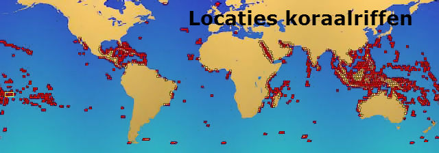 lokaties koraalriffen op Aarde